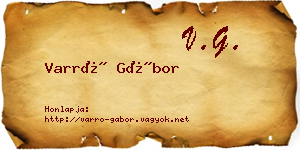 Varró Gábor névjegykártya