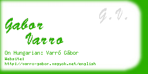 gabor varro business card
